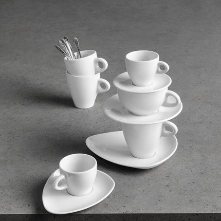 (6 pcs) SELTMANN WEIDEN | Porcelain Saucer Set – Coffe-e-Motion Series – White – Ø 220 mm
