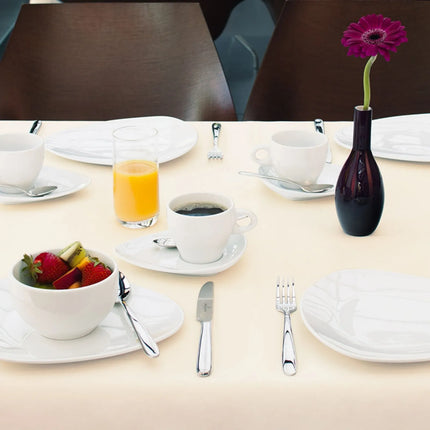 (6 pcs) SELTMANN WEIDEN | Roll / cake plate – COFFE-E-MOTION – Ø 220 mm – White Porcelain