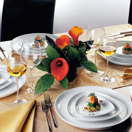 (6 pcs) SELTMANN WEIDEN | Roll / cake plate – COFFE-E-MOTION – Ø 220 mm – White Porcelain