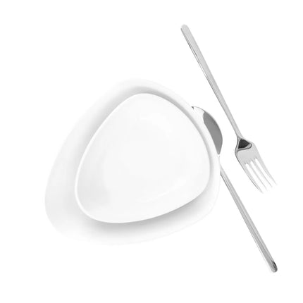 (6 pcs) SELTMANN WEIDEN | Roll / cake plate – COFFE-E-MOTION – Ø 220 mm – White Porcelain