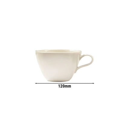 (6 pcs) SELTMANN WEIDEN | SAVOY Milk coffee cup – Porcelain – 350 ml – Cream – Break-safe & Abrasion-resistant