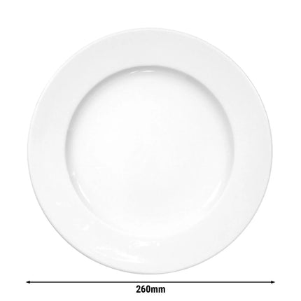 (6 pcs) SELTMANN WEIDEN | Side Plates – Flat – Ø 260 mm – White Porcelain – Meran Basic