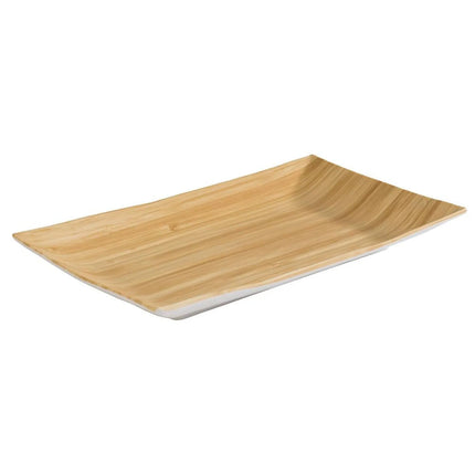 (6 pcs) Serving Tray - GGM Gastro BAMBOO - Melamine - 245x155mm - Height: 30mm - Beige/White
