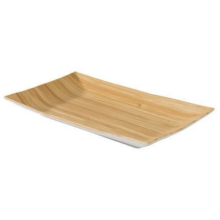 (6 pcs) Serving Tray - GGM Gastro BAMBOO - Melamine - 245x155mm - Height: 30mm - Beige/White