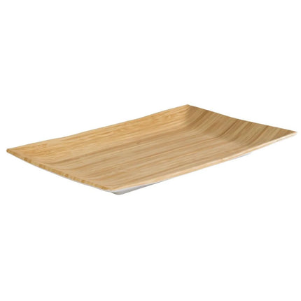 (6 pcs) Serving Tray - GGM Gastro BAMBOO - Melamine - 345x215mm - Height: 30mm - Beige/White