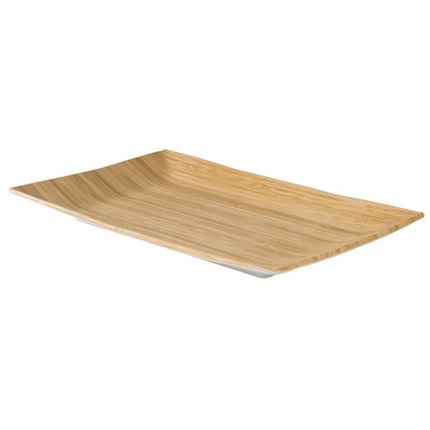 (6 pcs) Serving Tray - GGM Gastro BAMBOO - Melamine - 345x215mm - Height: 30mm - Beige/White