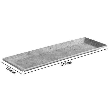 (6 pcs) Serving Tray - GGM Gastro ELEMENT - Melamine - 310x105mm - Height: 15mm - Grey