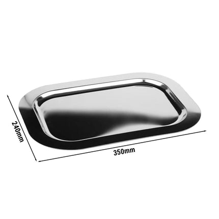 (6 pcs) Serving Tray - GGM Gastro FINESSE - Stainless Steel - 350x240mm - Height: 12mm