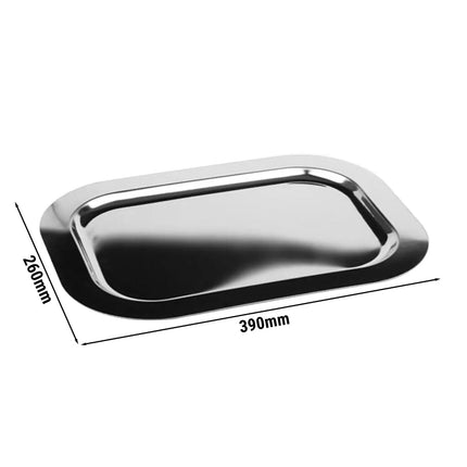 (6 pcs) Serving Tray - GGM Gastro FINESSE - Stainless Steel - 390x260mm - Height: 20mm
