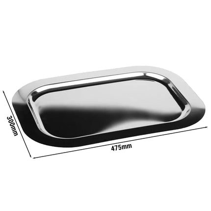 (6 pcs) Serving Tray - GGM Gastro FINESSE - Stainless Steel - 475x300mm - Height: 15mm