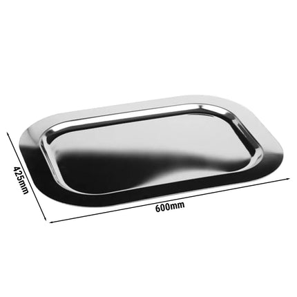 (6 pcs) Serving Tray - GGM Gastro FINESSE - Stainless Steel - 600x425mm - Height: 14mm