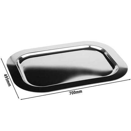 (6 pcs) Serving Tray - GGM Gastro FINESSE - Stainless Steel - 700x495mm - Height: 65mm