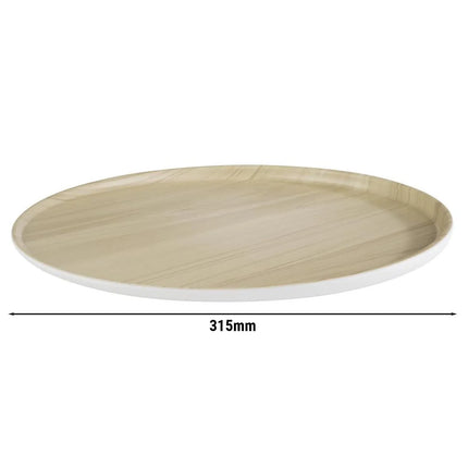 (6 pcs) Serving Tray - GGM Gastro FRIDA - Melamine - Ø315mm - Height: 25mm - Beige/White