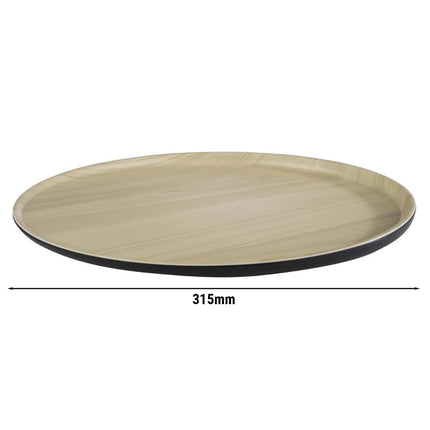 (6 pcs) Serving Tray - GGM Gastro FRIDA - Melamine - Ø315mm - Height: 25mm - Black/Beige