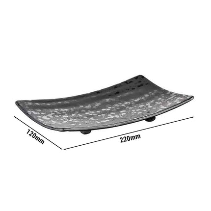(6 pcs) Serving Tray - GGM Gastro GLAMOUR - Melamine - 220x120mm - Height: 30mm - Black