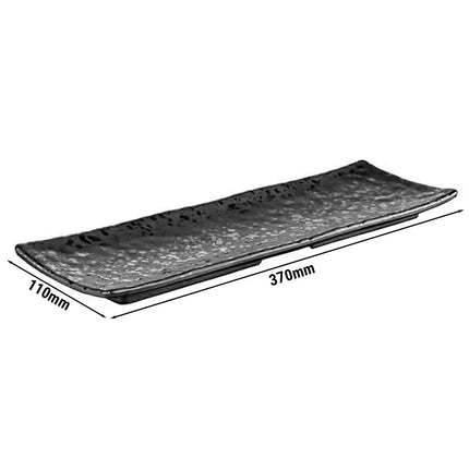 (6 pcs) Serving Tray - GGM Gastro GLAMOUR - Melamine - 370x110mm - Height: 25mm - Black