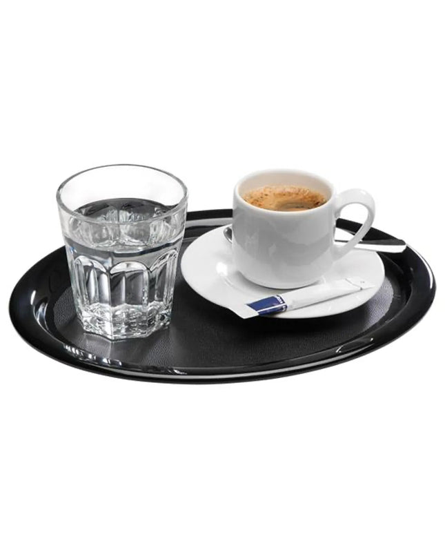 (6 pcs) Serving Tray - GGM Gastro KAFFEEHAUS - Melamine - 285x215mm - Height: 15mm - Black - non-slip surface