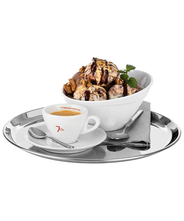 (6 pcs) Serving Tray - GGM Gastro KAFFEEHAUS - Stainless Steel - Ø270mm - Height: 15mm