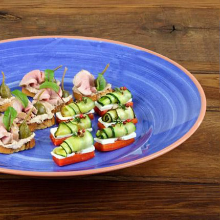 (6 pcs) Serving Tray - GGM Gastro LA VIDA - Melamine - Ø320mm - Height: 35mm - Blue