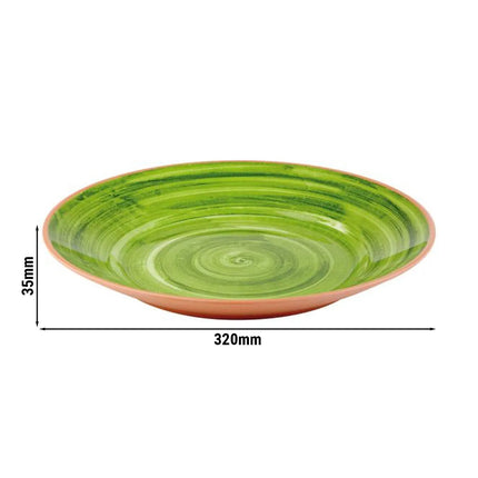 (6 pcs) Serving Tray - GGM Gastro LA VIDA - Melamine - Ø320mm - Height: 35mm - Green