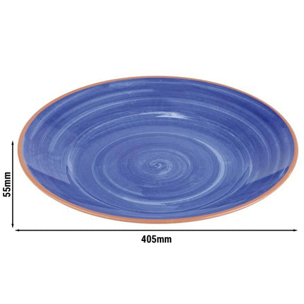 (6 pcs) Serving Tray - GGM Gastro LA VIDA - Melamine - Ø405mm - Height: 55mm - Blue