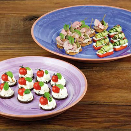 (6 pcs) Serving Tray - GGM Gastro LA VIDA - Melamine - Ø405mm - Height: 55mm - Blue