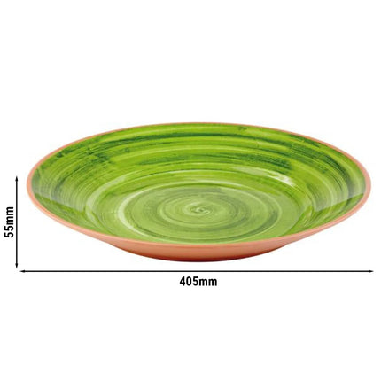 (6 pcs) Serving Tray - GGM Gastro LA VIDA - Melamine - Ø405mm - Height: 55mm - Green