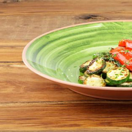 (6 pcs) Serving Tray - GGM Gastro LA VIDA - Melamine - Ø405mm - Height: 55mm - Green