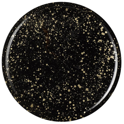 (6 pcs) Serving Tray - GGM Gastro MANGO - Mango wood - Ø355mm - Height: 25mm - Black/Gold