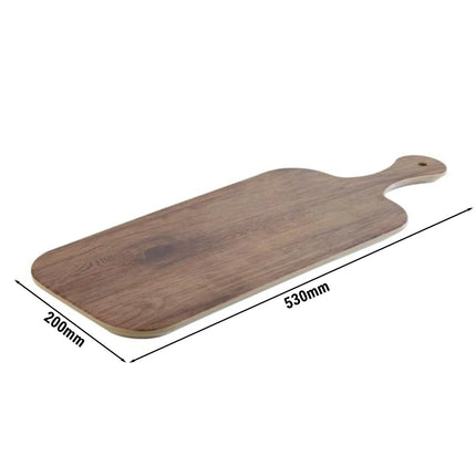 (6 pcs) Serving Tray - GGM Gastro OAK - Melamine - 530x200mm - Height: 15mm - Brown