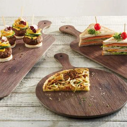 (6 pcs) Serving Tray - GGM Gastro OAK - Melamine - 530x200mm - Height: 15mm - Brown