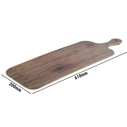 (6 pcs) Serving Tray - GGM Gastro OAK - Melamine - 610x200mm - Height: 15mm - Brown