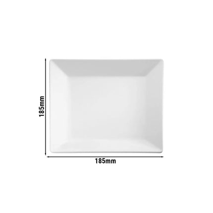 (6 pcs) Serving Tray - GGM Gastro PURE - Melamine - 185x185mm - Height: 25mm - White