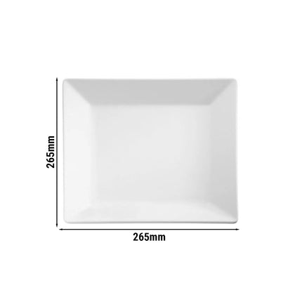 (6 pcs) Serving Tray - GGM Gastro PURE - Melamine - 265x265mm - Height: 30mm - White
