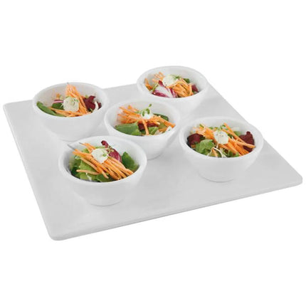 (6 pcs) Serving Tray - GGM Gastro PURE - Melamine - 265x265mm - Height: 30mm - White