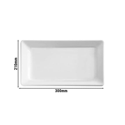 (6 pcs) Serving Tray - GGM Gastro PURE - Melamine - 300x210mm - Height: 30mm - White