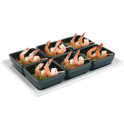 (6 pcs) Serving Tray - GGM Gastro PURE - Melamine - 300x210mm - Height: 30mm - White