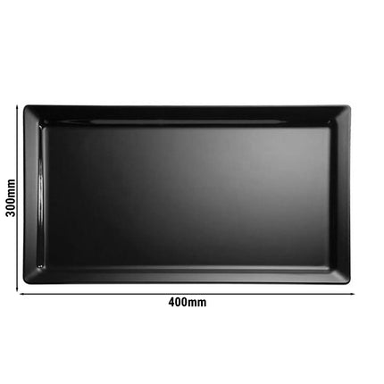 (6 pcs) Serving Tray - GGM Gastro PURE - Melamine - 400x300mm - Height: 30mm - Black