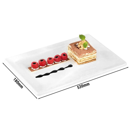 (6 pcs) Serving Tray - GGM Gastro PURE - Melamine - 530x180mm - Height: 30mm - White
