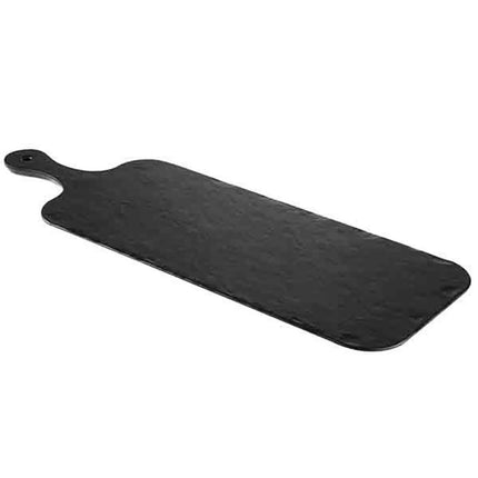 (6 pcs) Serving Tray - GGM Gastro SLATE ROCK - Melamine - 610x200mm - Height: 15mm - Black