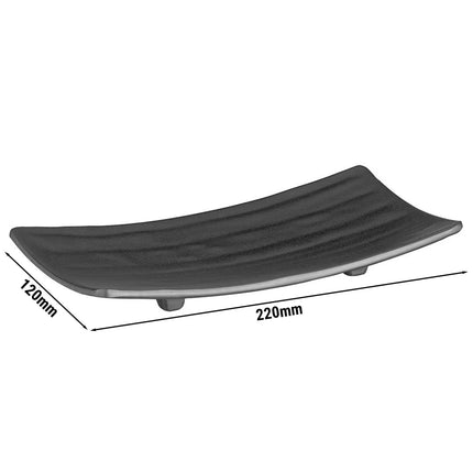 (6 pcs) Serving Tray - GGM Gastro ZEN - Melamine - 220x120mm - Height: 30mm - Black