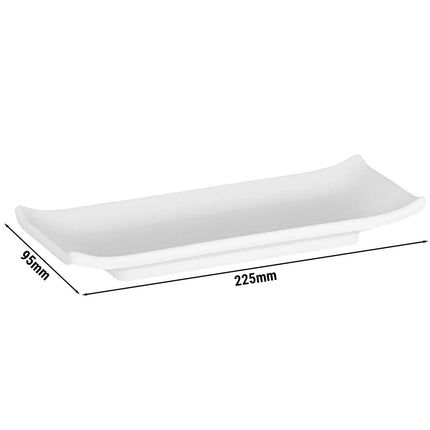 (6 pcs) Serving Tray - GGM Gastro ZEN - Melamine - 225x95mm - Height: 30mm - White