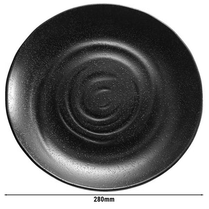 (6 pcs) Serving Tray - GGM Gastro ZEN - Melamine - Ø280mm - Height: 30mm - Black