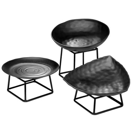 (6 pcs) Serving Tray - GGM Gastro ZEN - Melamine - Ø280mm - Height: 30mm - Black