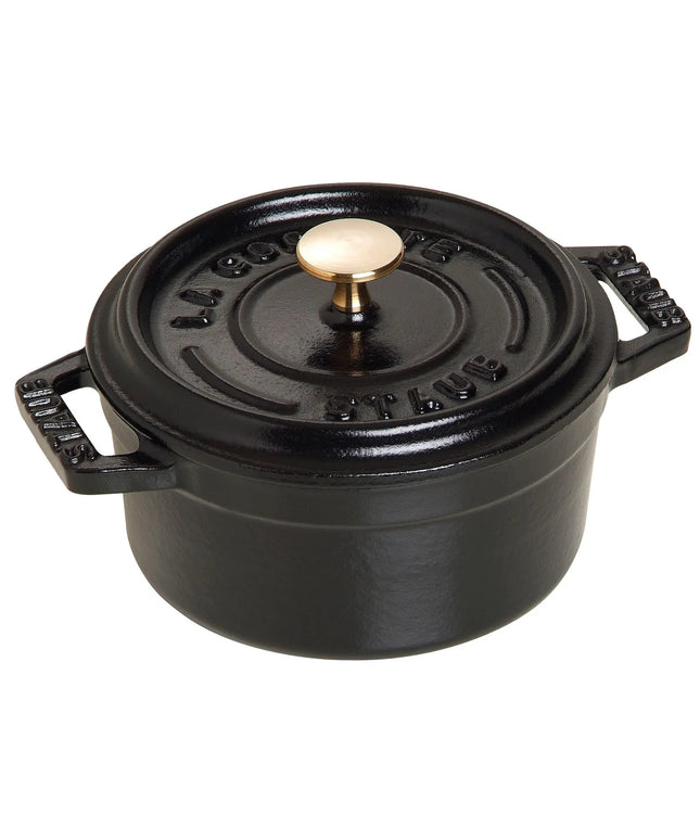 (6 pcs) STAUB | Mini Cocotte Round Enamelled Cast Iron Casserole Dish Set – Ø 100–160 mm – Black