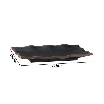 (6 pcs) Tray - GGM Gastro MARONE - Melamine - 225x150mm - Height: 30mm - Black/Brown