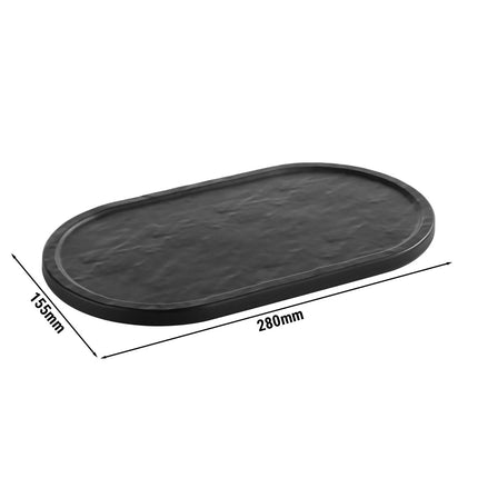 (6 pcs) Tray - GGM Gastro SLATE - Melamine - 280x155mm - Height: 10mm - Black