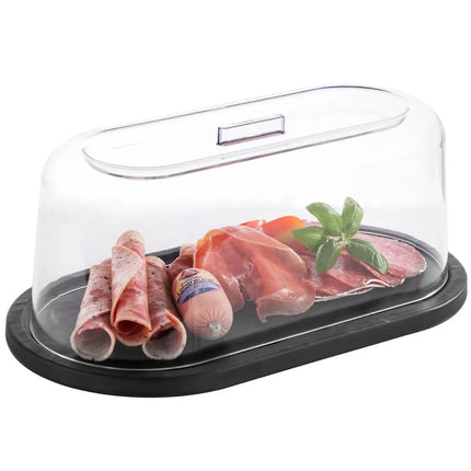 (6 pcs) Tray - GGM Gastro SLATE - Melamine - 280x155mm - Height: 10mm - Black