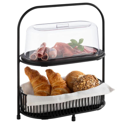 (6 pcs) Tray - GGM Gastro SLATE - Melamine - 280x155mm - Height: 10mm - Black