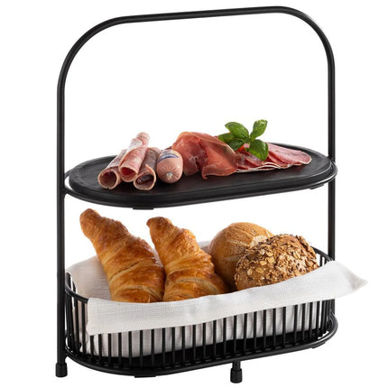 (6 pcs) Tray - GGM Gastro SLATE - Melamine - 280x155mm - Height: 10mm - Black